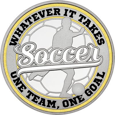 White "Soccer" with Gold Outer Circular Borders